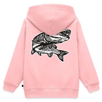 Hecht mit kontur - Kinder Premium Organic Zip Hoodie - Rosa - Hinten - AI Model Kid Female (0cm)