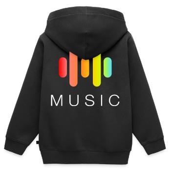 Musik - Kinder Premium Organic Zip Hoodie - Schwarz - Hinten - AI Model Kid Male (0cm)