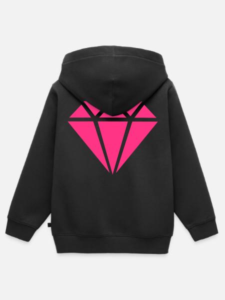 Diamant - Kinder Premium Organic Zip Hoodie - Schwarz