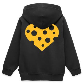 Fromage - Sweat Premium à capuche zippé enfant bio - noir - Dos - AI Model Kid Male (0cm)