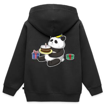 Panda Birthday Bday Geburtstag - Kinder Premium Organic Zip Hoodie - Schwarz - Hinten - AI Model Kid Male (0cm)