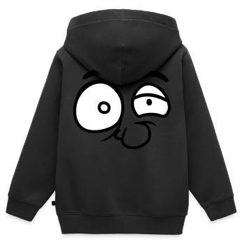 augen nase cool professor wahnsinnig verrueckt ges - Kinder Premium Organic Zip Hoodie - Schwarz - Hinten - AI Model Kid Male (0cm)