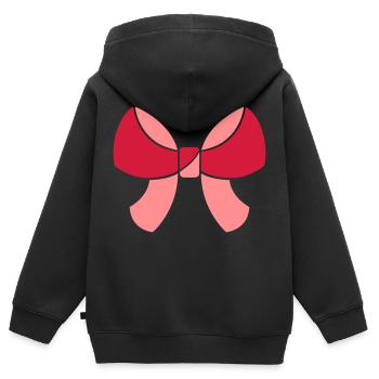 huebsch schleife haarband schoen girl maedchen fra - Kinder Premium Organic Zip Hoodie - Schwarz - Hinten - AI Model Kid Male (0cm)