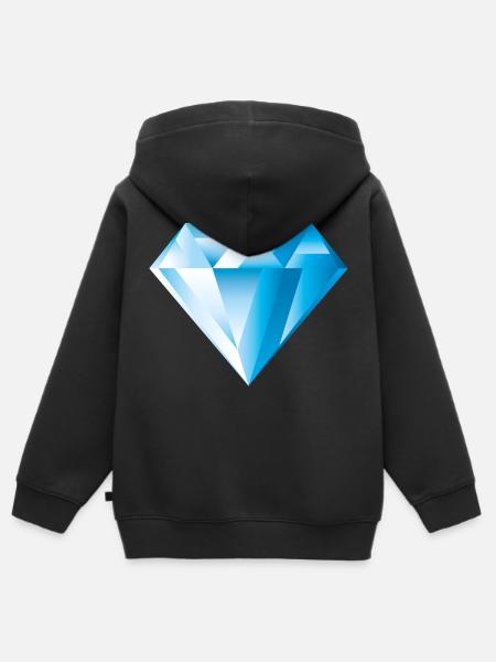 Smiley Diamant - Bluza Premium z kapturem na zamek dziecięca bio - czarny