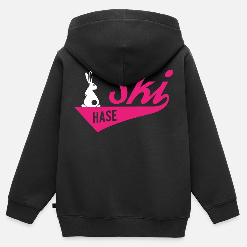 Lapin de ski - Sweat Premium à capuche zippé enfant bio - noir