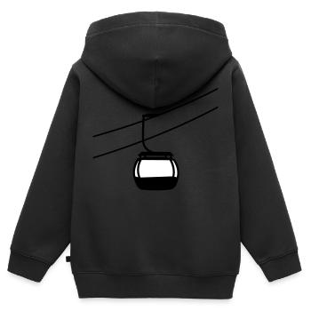 eine einzelne gondelbahn seilbahn gondel winter ur - Kinder Premium Organic Zip Hoodie - Schwarz - Hinten - AI Model Kid Male (0cm)