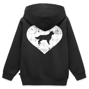 Golden Retriever - Sweat Premium à capuche zippé enfant bio - noir - Dos - AI Model Kid Male (0cm)