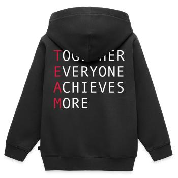 team - Kids Premium Organic Zip-up Hoodie - black - Back - AI Model Kid Male (0cm)