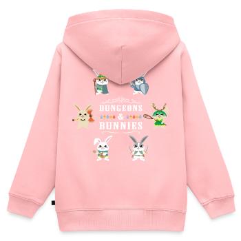 Dungeon Easter Bunny - Kids Premium Organic Zip-up Hoodie - rose - Back - AI Model Kid Female (0cm)