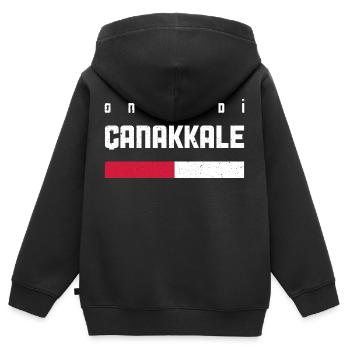 Canakkale 17 Türkei Turkiye TR Geschenk Urlaub - Kinder Premium Organic Zip Hoodie - Schwarz - Hinten - AI Model Kid Male (0cm)