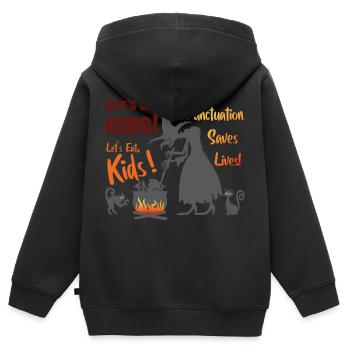 Let's Eat Kids Let's Eat, Kids Halloween Edition - Kids Premium Organic Zip-up Hoodie - black - Back - AI Model Kid Male (0cm)