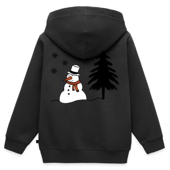 schneemann - Kinder Premium Organic Zip Hoodie - Schwarz - Hinten - AI Model Kid Male (0cm)