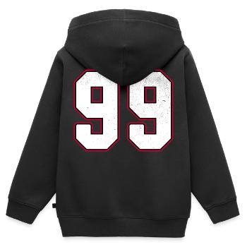 Numéro quatre-vingt-dix neuf - 99 Classic Vintage Sport - Sweat Premium à capuche zippé enfant bio - noir - Dos - AI Model Kid Male (0cm)