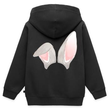Rabbit ears - Kids Premium Organic Zip-up Hoodie - black - Back - AI Model Kid Male (0cm)