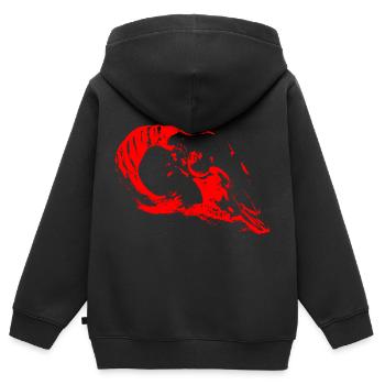 Mysterious Aries Skull (Red) - Kids Premium Organic Zip-up Hoodie - black - Back - AI Model Kid Male (0cm)