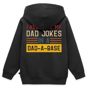 BLAGUES DE PAPA - Sweat Premium à capuche zippé enfant bio - noir - Dos - AI Model Kid Male (0cm)