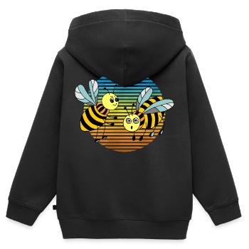 Insectes - Sweat Premium à capuche zippé enfant bio - noir - Dos - AI Model Kid Male (0cm)