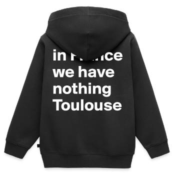 Toulouse City in Frankreich - Kinder Premium Organic Zip Hoodie - Schwarz - Hinten - AI Model Kid Male (0cm)