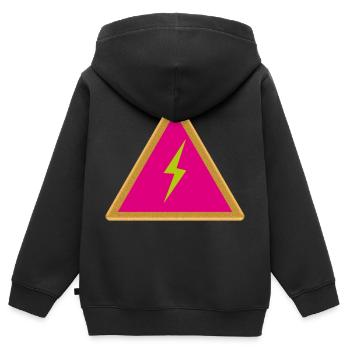 Hochspannung - Kinder Premium Organic Zip Hoodie - Schwarz - Hinten - AI Model Kid Male (0cm)