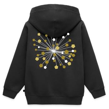 goldener Löwenzahn - Kinder Premium Organic Zip Hoodie - Schwarz - Hinten - AI Model Kid Male (0cm)