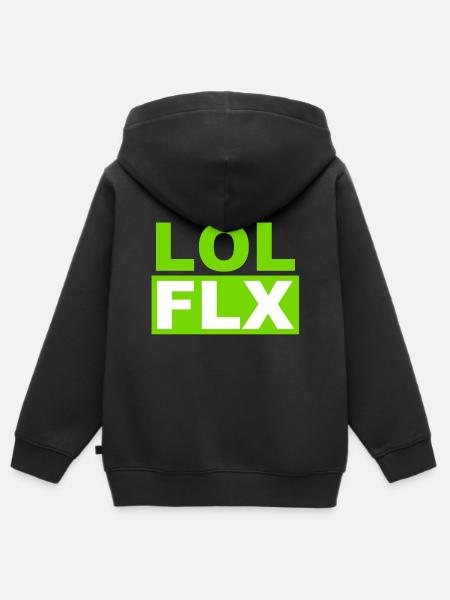 LOL FLX - Kinder Premium Organic Zip Hoodie - Schwarz