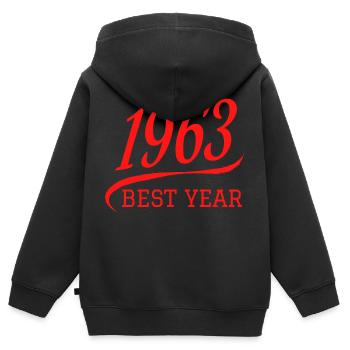 US Sports 1963 Best Year - Sweat Premium à capuche zippé enfant bio - noir - Dos - AI Model Kid Male (0cm)