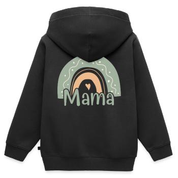 Mama Pastell Regenbogen Liebe - Kinder Premium Organic Zip Hoodie - Schwarz - Hinten - AI Model Kid Male (0cm)