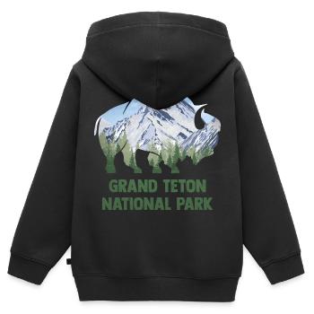 USA Amerika Nationalpark - Kinder Premium Organic Zip Hoodie - Schwarz - Hinten - AI Model Kid Male (0cm)