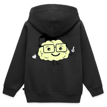 smart brain 02 - Kids Premium Organic Zip-up Hoodie - black - Back - AI Model Kid Male (0cm)