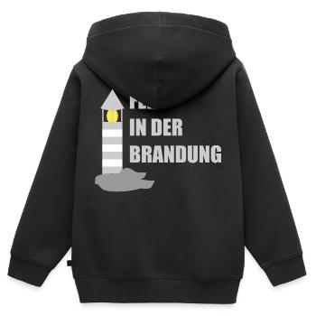 Fels in der Brandung - Kinder Premium Organic Zip Hoodie - Schwarz - Hinten - AI Model Kid Male (0cm)