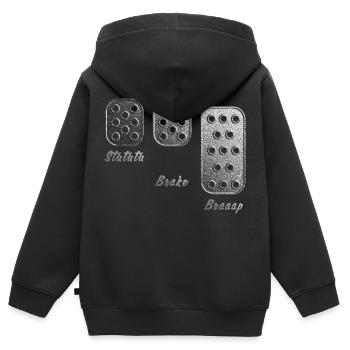 3 Pedals - 1 Love - Kinder Premium Organic Zip Hoodie - Schwarz - Hinten - AI Model Kid Male (0cm)