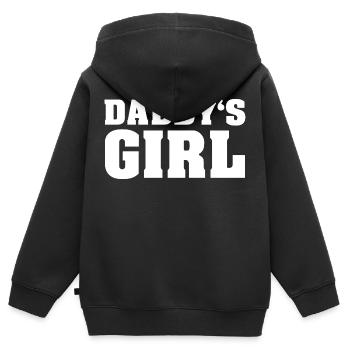 DADDYS GIRL | Geschenk für Vater, Papa, Tochter - Kinder Premium Organic Zip Hoodie - Schwarz - Hinten - AI Model Kid Male (0cm)