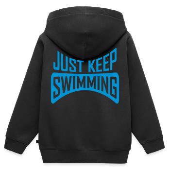 Continuez simplement à nager - Sweat Premium à capuche zippé enfant bio - noir - Dos - AI Model Kid Male (0cm)