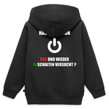 Witziges Informatik Student Coder Programmierer - Kinder Premium Organic Zip Hoodie - Schwarz - Hinten - AI Model Kid Male (0cm)