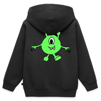 Monster Alien - Kinder Premium Organic Zip Hoodie - Schwarz - Hinten - AI Model Kid Male (0cm)