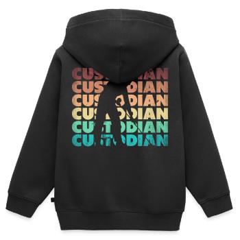 School Custodian Janitor Silhouette - Kids Premium Organic Zip-up Hoodie - black - Back - AI Model Kid Male (0cm)