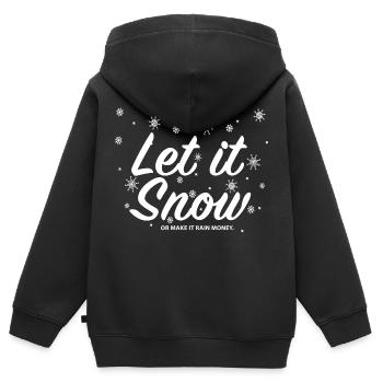 Let it Snow or make it Rain Money - Kinder Premium Organic Zip Hoodie - Schwarz - Hinten - AI Model Kid Male (0cm)
