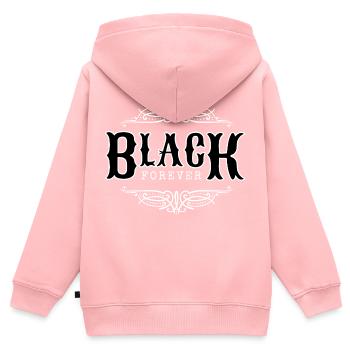 Schwarz ist immer Mode - Kinder Premium Organic Zip Hoodie - Rosa - Hinten - AI Model Kid Female (0cm)