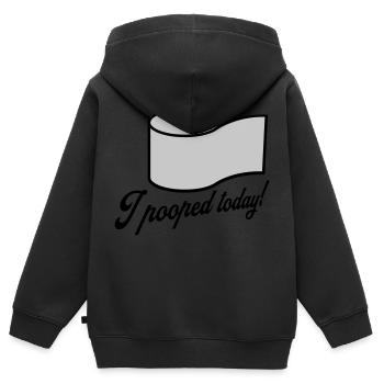 I pooped today Zitat - Kinder Premium Organic Zip Hoodie - Schwarz - Hinten - AI Model Kid Male (0cm)