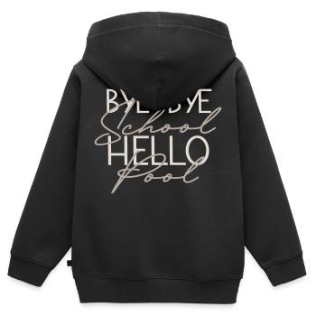bye bye school hello Pool - Kinder Premium Organic Zip Hoodie - Schwarz - Hinten - AI Model Kid Male (0cm)
