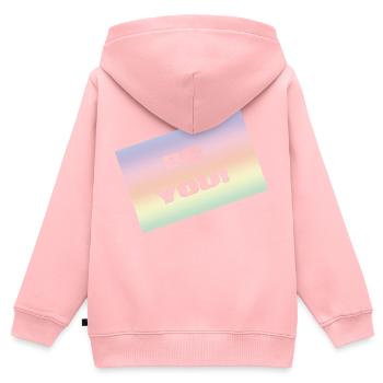 BE YOU - Kinder Premium Organic Zip Hoodie - Rosa - Hinten - AI Model Kid Female (0cm)