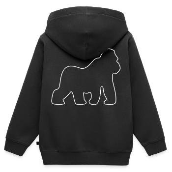 Gorilla, Silberrücken, Affe, Affen, Gorillas, - Kinder Premium Organic Zip Hoodie - Schwarz - Hinten - AI Model Kid Male (0cm)