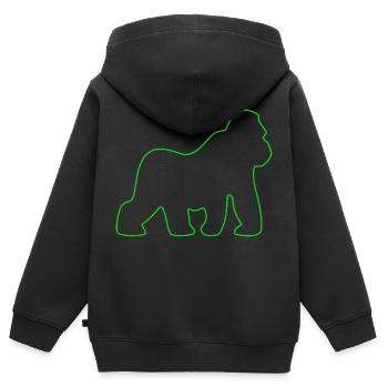 Gorilla, Silberrücken, Affe, Affen, Gorillas, - Kinder Premium Organic Zip Hoodie - Schwarz - Hinten - AI Model Kid Male (0cm)