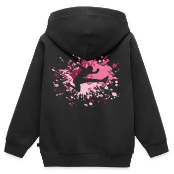 Athlétisme Athlétisme Hurdling Color Splash - Sweat Premium à capuche zippé enfant bio - noir - Dos - AI Model Kid Male (0cm)