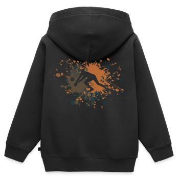 Volleyball Libero Color Splash - Sweat Premium à capuche zippé enfant bio - noir - Dos - AI Model Kid Male (0cm)