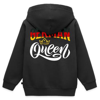 German Queen Germany German Flag - Kinder Premium Organic Zip Hoodie - Schwarz - Hinten - AI Model Kid Male (0cm)
