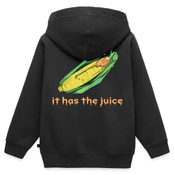Corn Tik tok Trend - Kinder Premium Organic Zip Hoodie - Schwarz - Hinten - AI Model Kid Male (0cm)