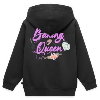 Boulangerie Baker Boulangerie Boulangerie Gâteau de confiserie - Sweat Premium à capuche zippé enfant bio - noir - Dos - AI Model Kid Male (0cm)