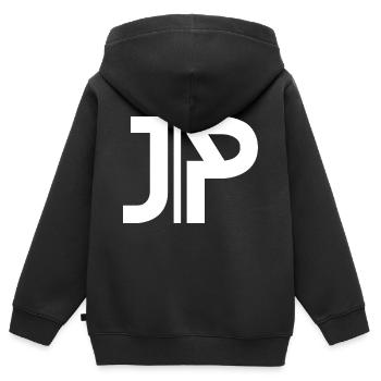 JP Fashion - Kinder Premium Organic Zip Hoodie - Schwarz - Hinten - AI Model Kid Male (0cm)