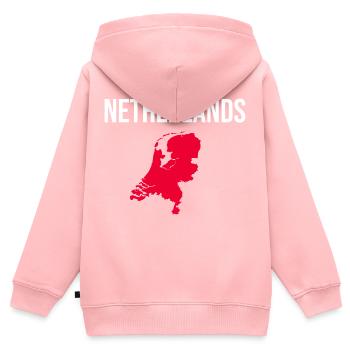Niederlande Souvenir - Kinder Premium Organic Zip Hoodie - Rosa - Hinten - AI Model Kid Female (0cm)